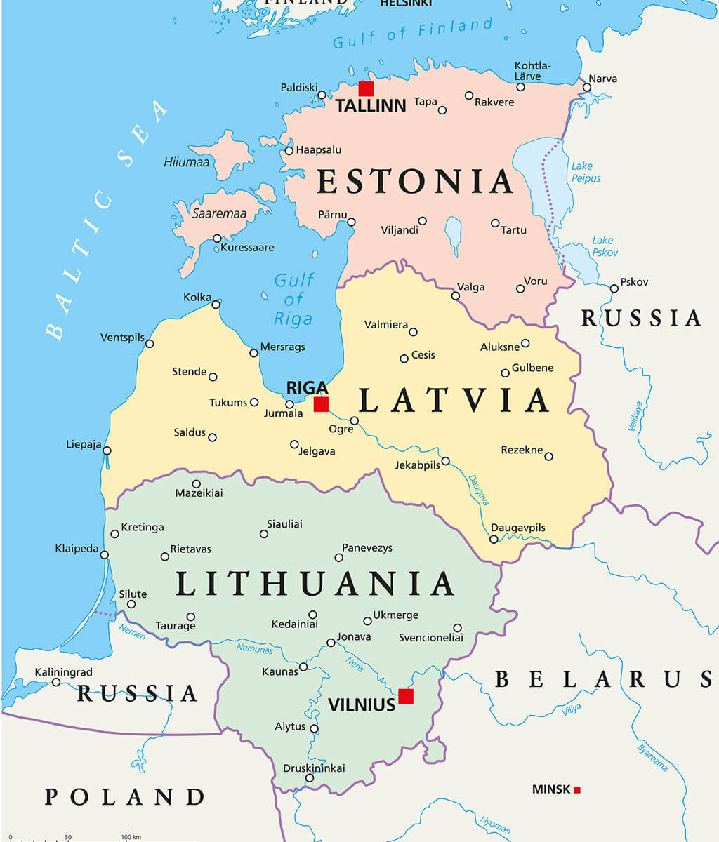 Top 102+ Pictures Map Of Latvia And Surrounding Countries Sharp